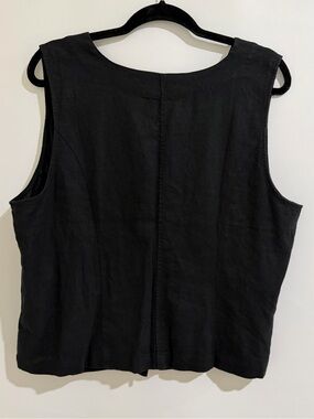 Madewell Chantelle Linen Blend Top In True Black